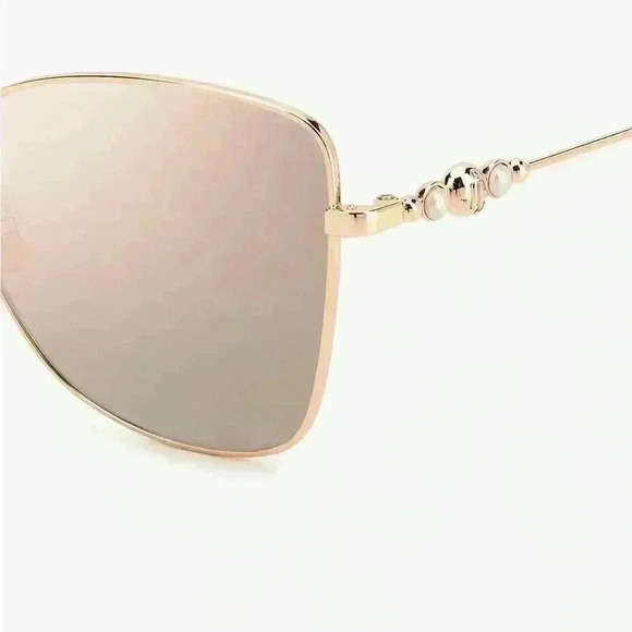 Jimmy Choo 56mm Tesos Square Sunglasses in Gold Copper/ Pink Flash Slv NWT - Picture 3 of 11